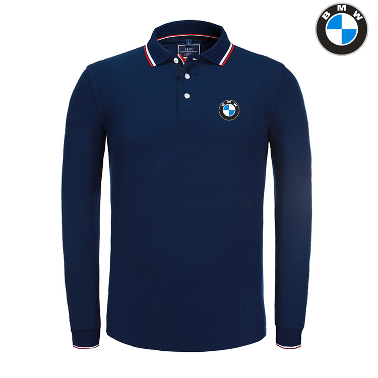 2022 Polo BMW Manche Longue Col Contrasté Coton Homme Regular Fit